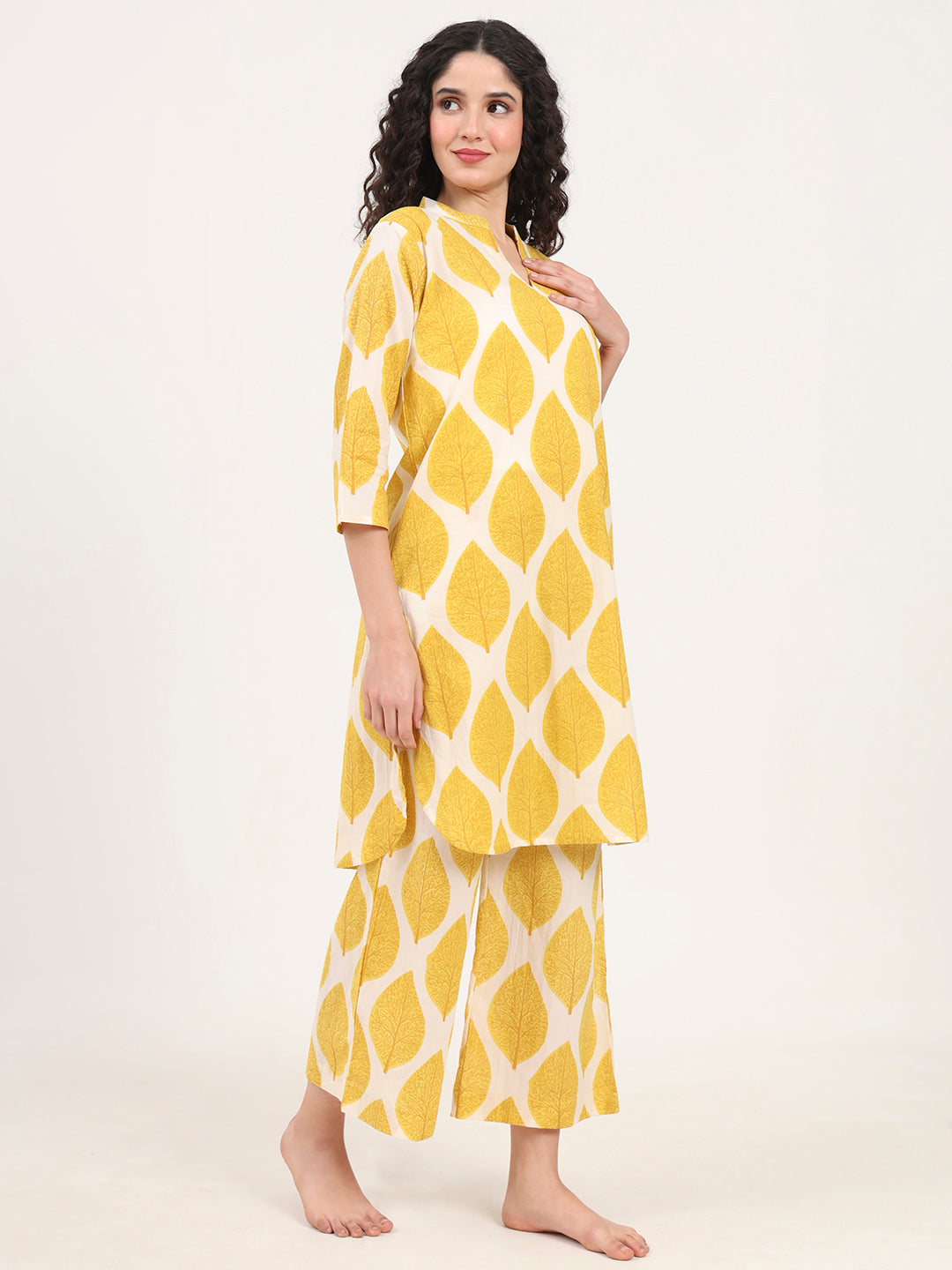 Yellow Printed Cotton Coords