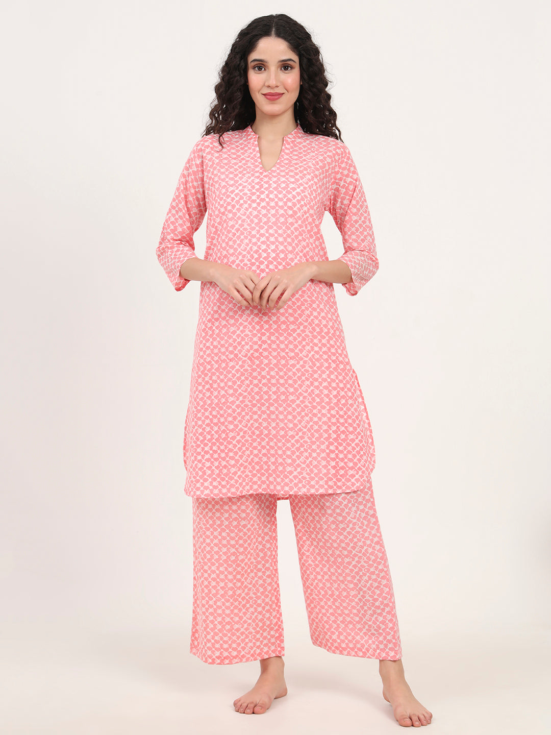 Pink Printed Cotton Coords