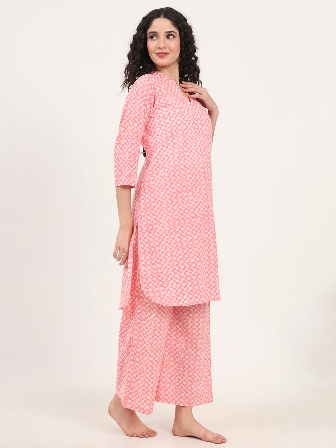 Pink Printed Cotton Coords