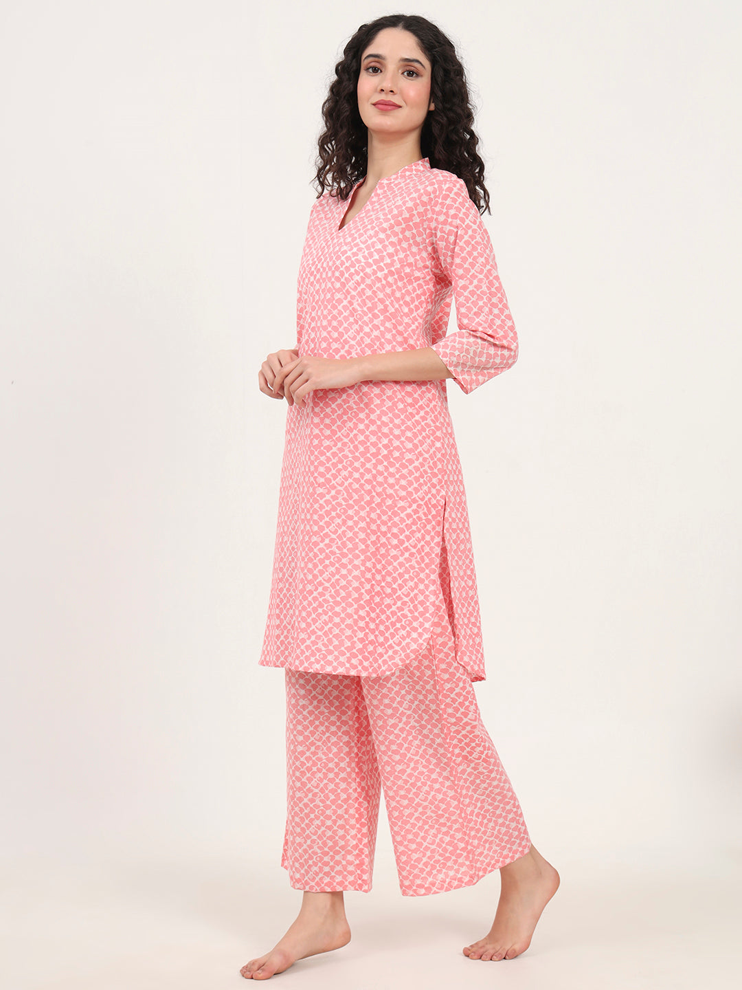 Pink Printed Cotton Coords