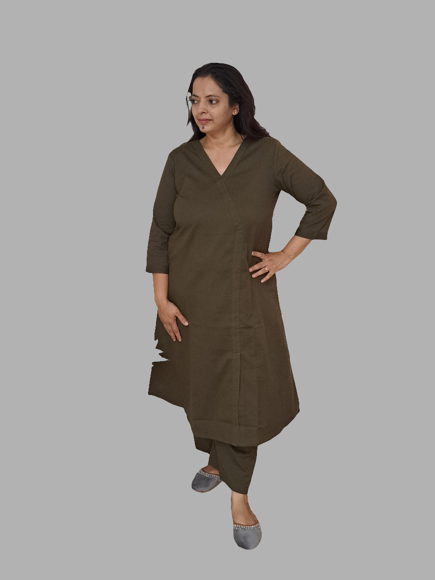 Bottle Green Elegance: Pure Flex Cotton Co-ord Set