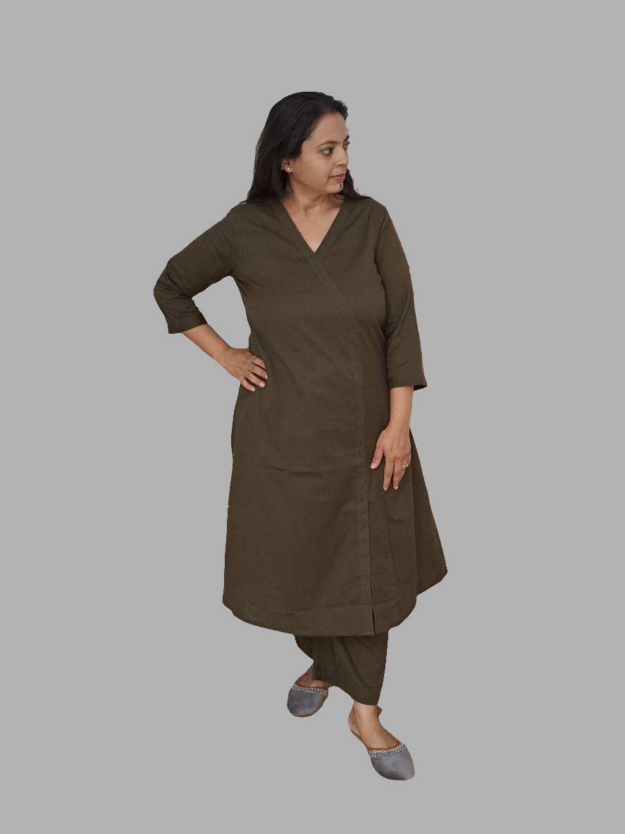Bottle Green Elegance: Pure Flex Cotton Co-ord Set