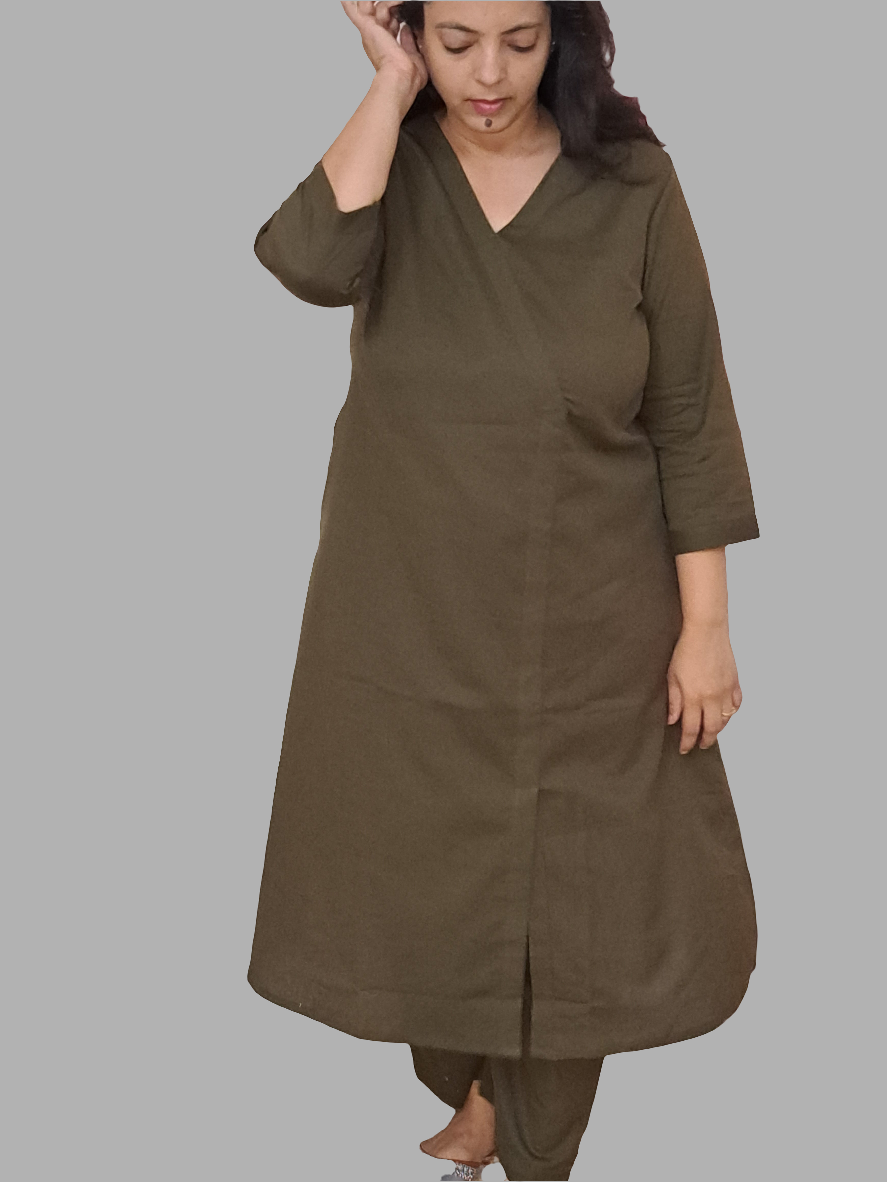 Bottle Green Elegance: Pure Flex Cotton Co-ord Set