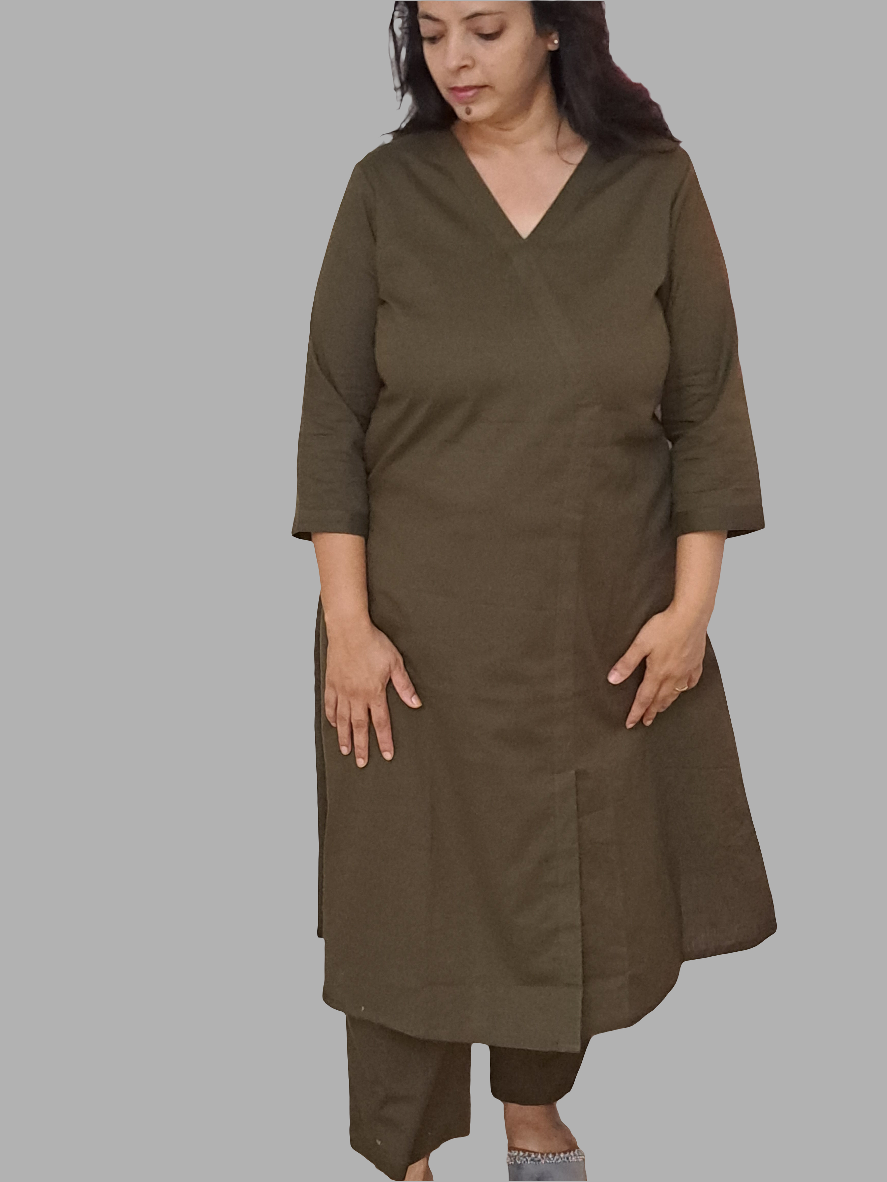 Bottle Green Elegance: Pure Flex Cotton Co-ord Set