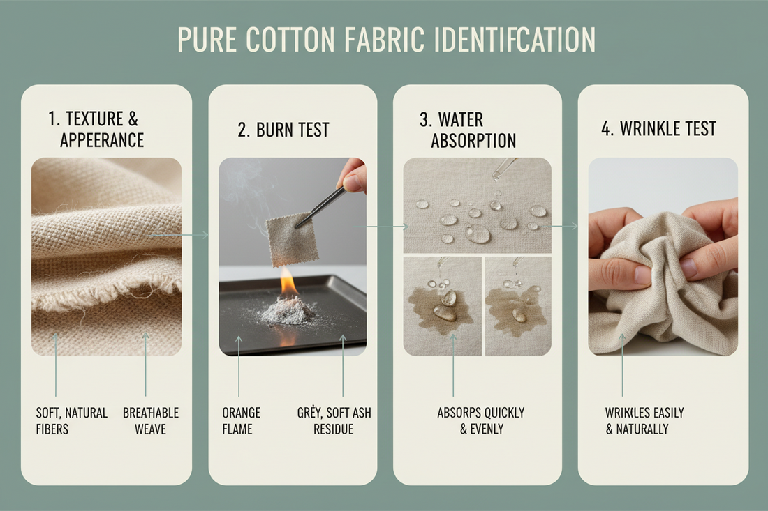 🔍 How to Identify Pure Cotton Fabric