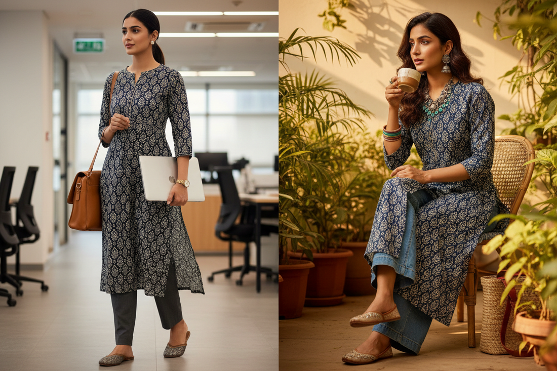 🌼 10 Ways to Style Your Cotton Kurtis for Work & Weekend !