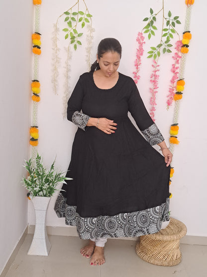 Plain Black Long Kurti