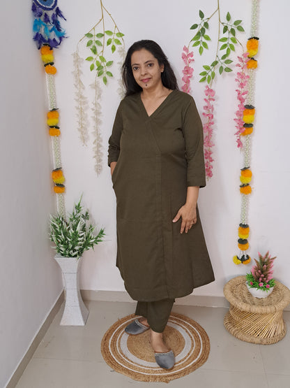 Bottle Green Elegance: Pure Flex Cotton Co-ord Set