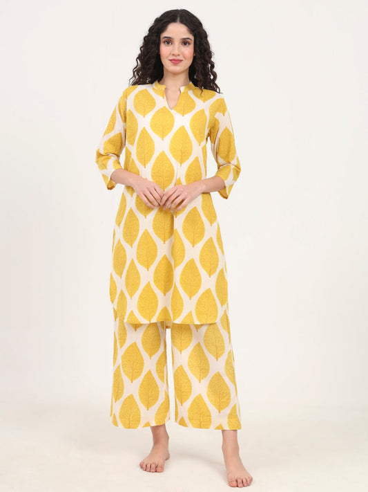 Yellow Printed Cotton Coords