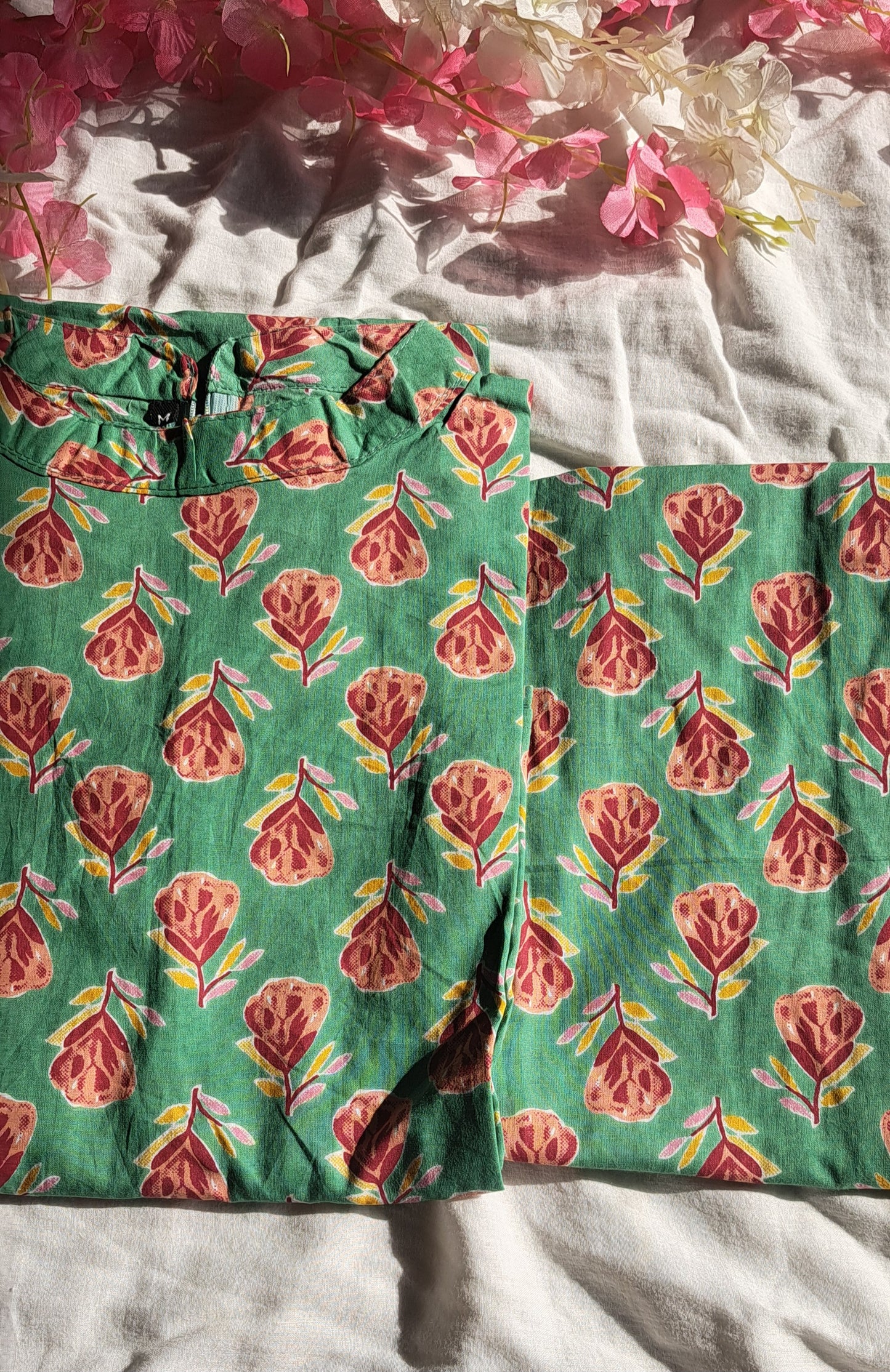 Sea green floral cotton coords