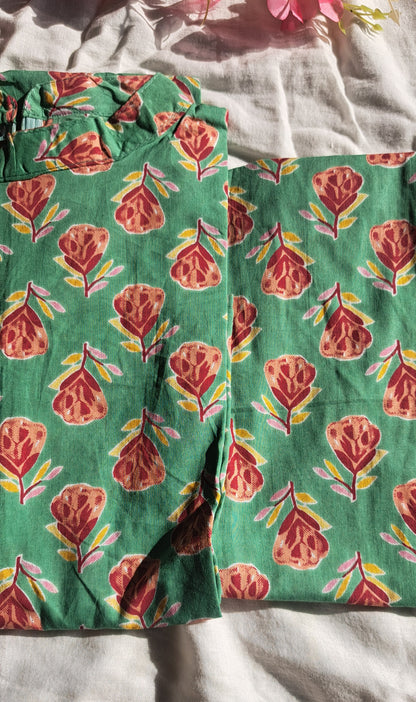 Sea green floral cotton coords