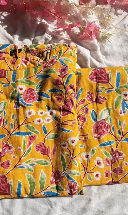 Yellow floral cotton coords