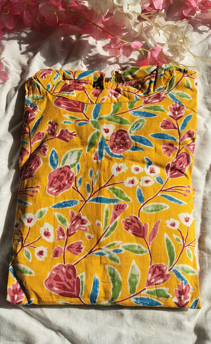 Yellow floral cotton coords