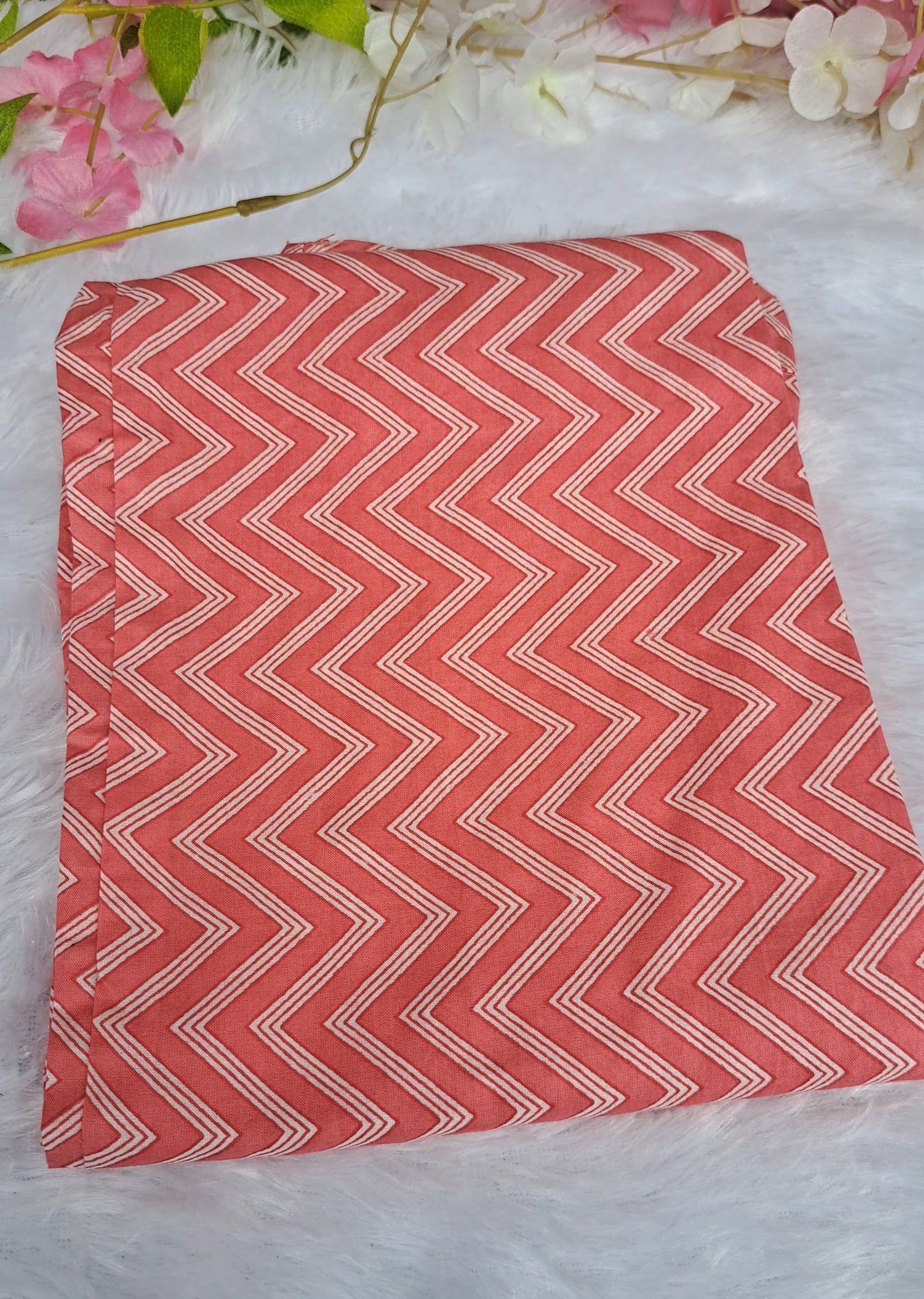 Peach Floral Cotton kurta pant