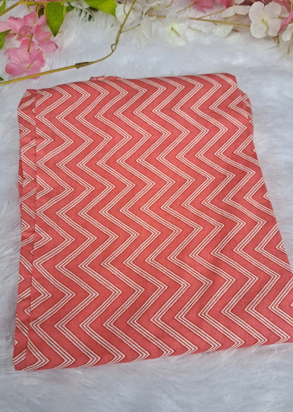 Peach Floral Cotton kurta pant